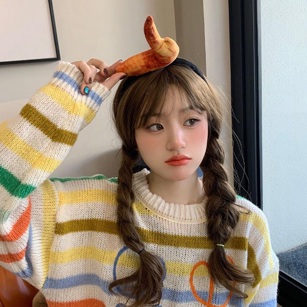 Băng Đô Cài Tóc Hình Bánh Mì / Hamburger / Xương / Kem / Rau Củ Thời Trang 2Lig Cho Bé