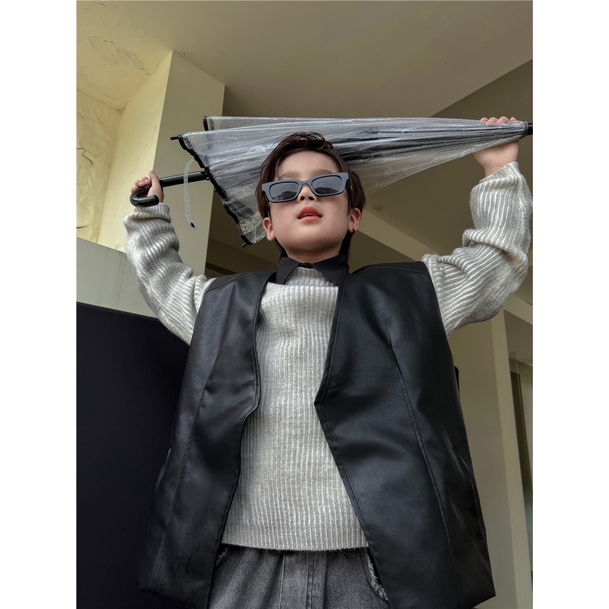 Áo sweater Nhuộm Màu Nhuộm Xám Phong Cách Hàn Quốc Cổ Điển Thời Trang Mùa Thu 2023 Dành Cho Bé Trai Và Bé Gái