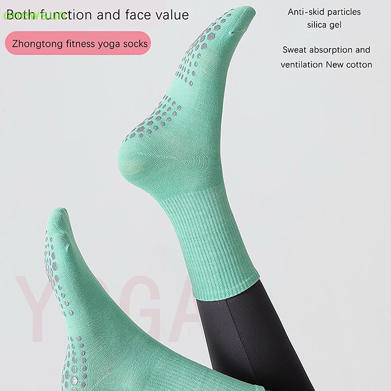 Vớ cotton Cổ Vừa Chống Trượt Thoáng Khí Họa Tiết Kẻ Sọc Màu Trơn Dùng Tập yoga / Nhảy Múa Mới