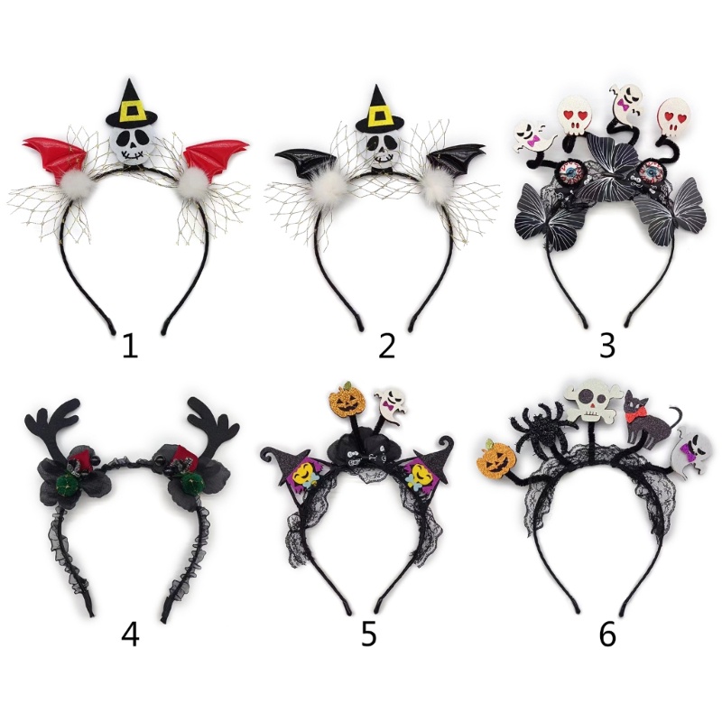 Băng Đô Cài Tóc Hình Đầu Lâu Có Đôi Mắt Máu Vui Nhộn Trang Trí Tiệc halloween