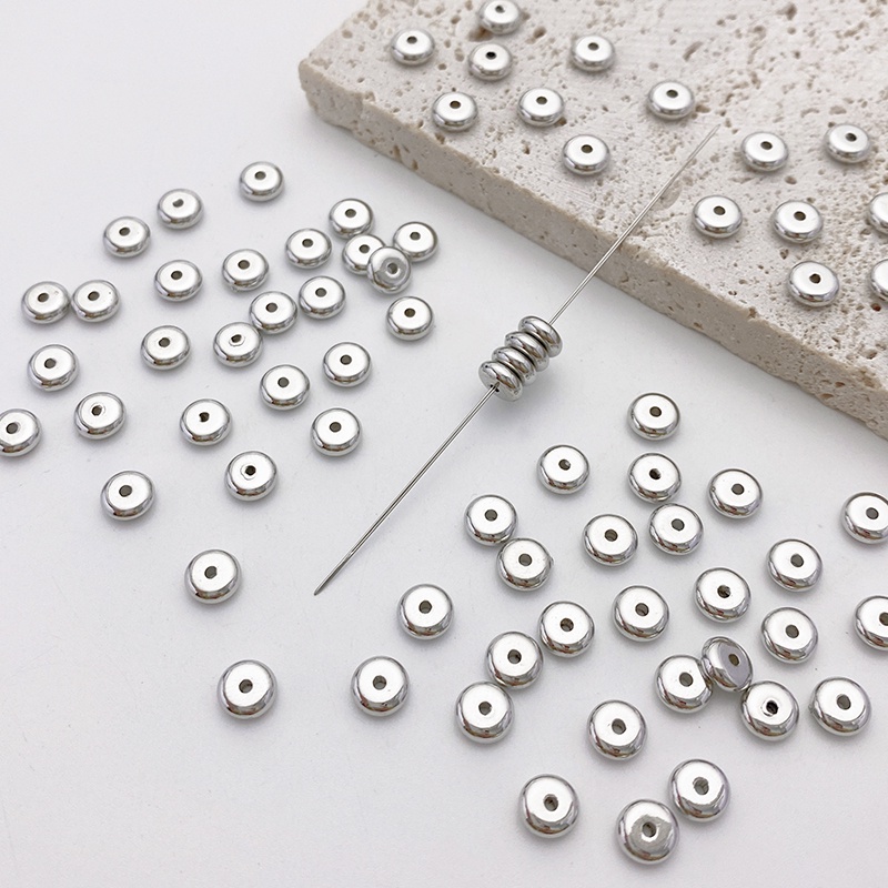█diy゜14k●1 gói°Bạc trăm khối tình yêu sao không đều hạt chia CCBdiy Handmade Beaded Necklace Phụ kiện vật liệu vòng đeo tay