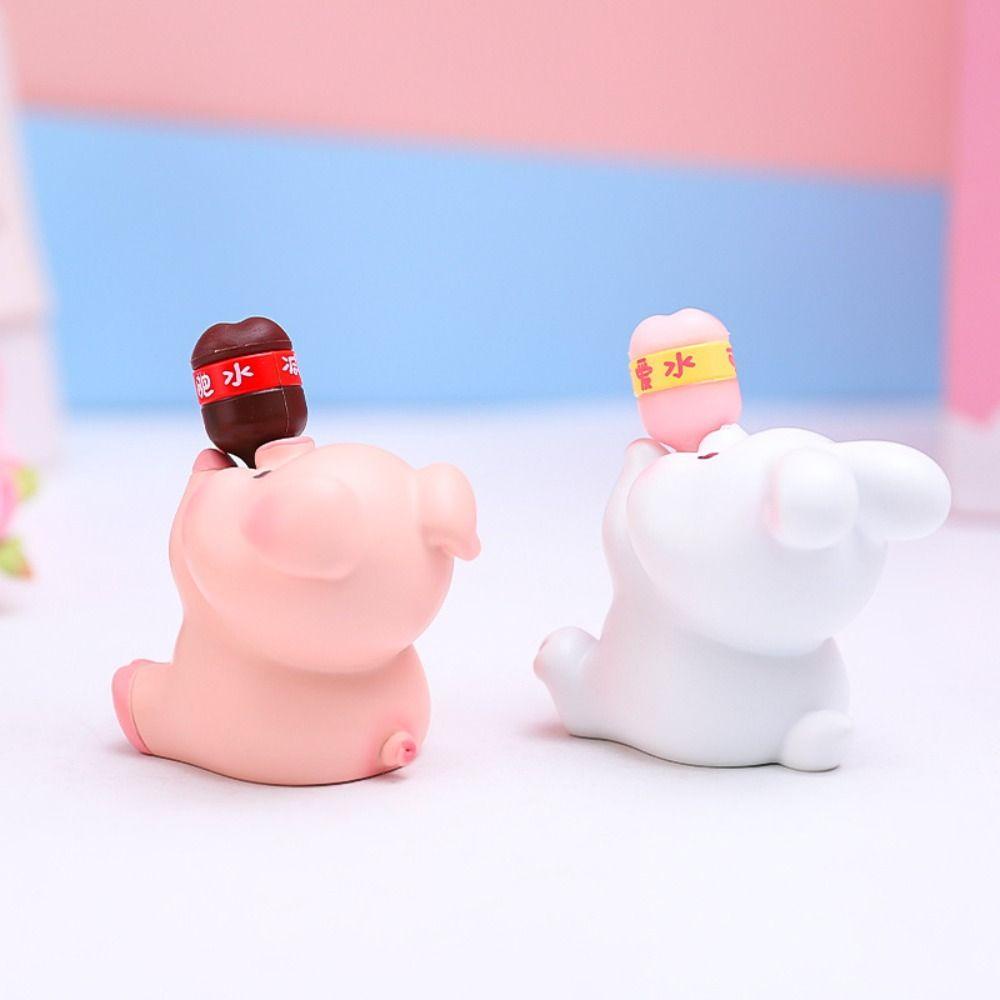 Lanfy Mô Hình Đồ Chơi Động Vật Hoạt Hình Thỏ Heo Gấu Trúc Chó soda diy Trang Trí Xe Hơi
