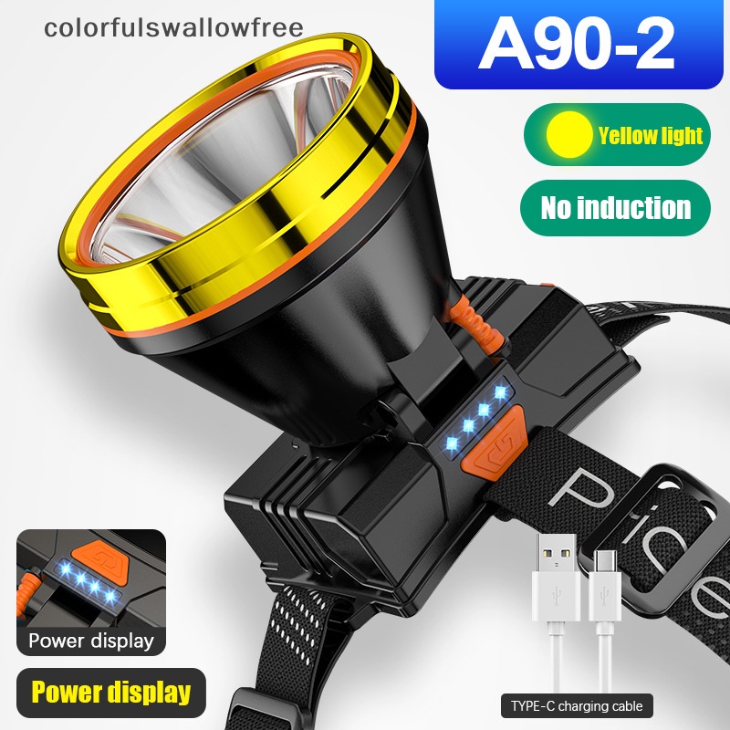 Đèn led Đội Đầu Câu Cá Ban Đêm Đầy Màu Sắc Có Thể Sạc Lại abc