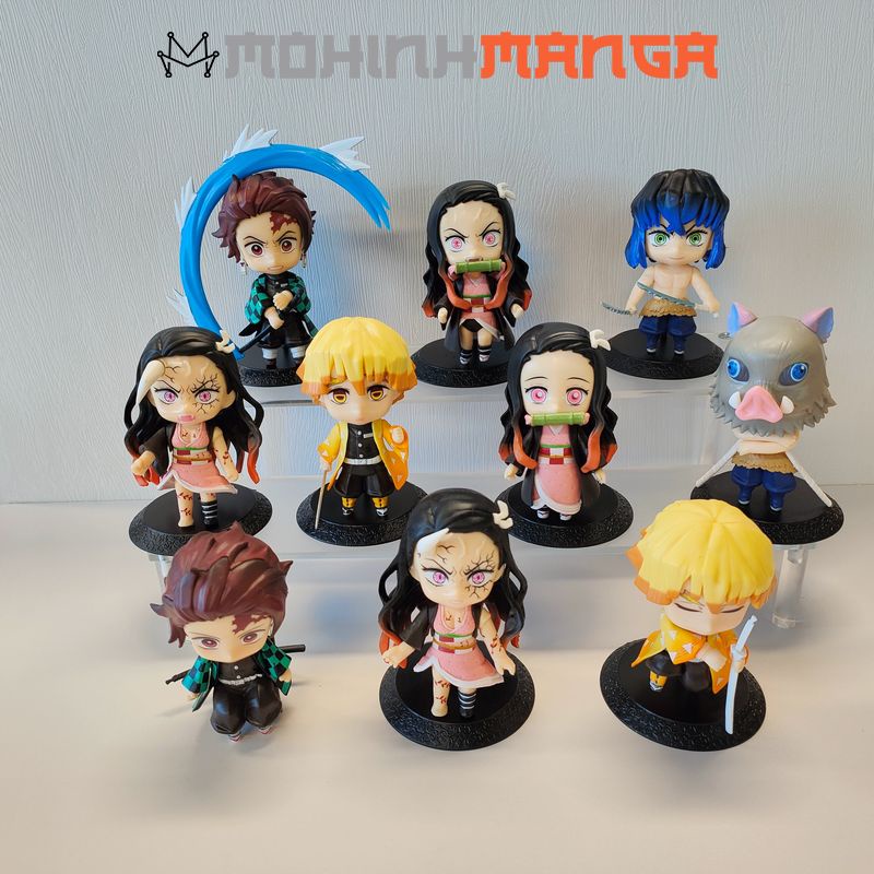 Mô hình 10 nhân vật Tanjiro Nezuko Zenitsu Inosuke Kimetsu No Yaiba Thanh gươm diệt quỷ Shinobu Mitsuri Muichiro Giyuu