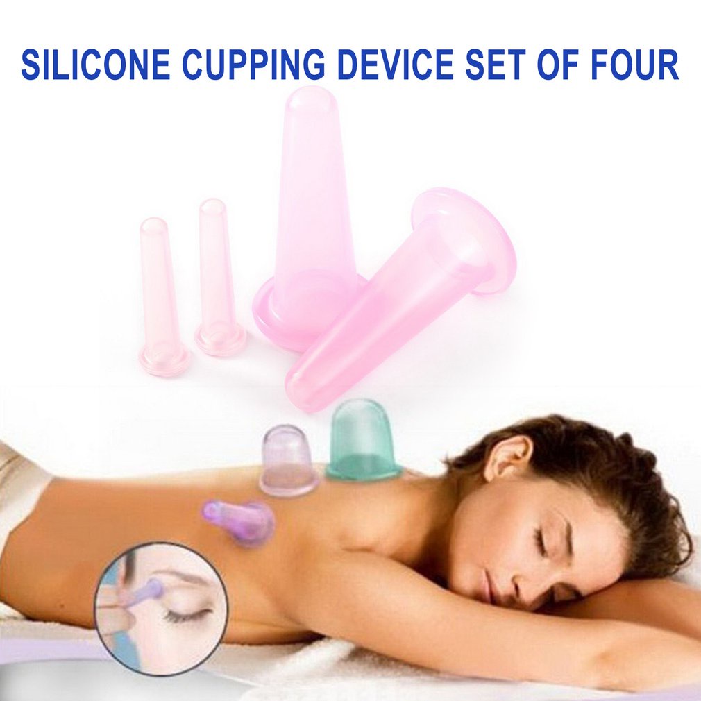 4Pcs Massage Cupping Set Silicone Mini Facial Cups Face Massager Cup