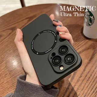 Ốp Điện Thoại pc Cứng Siêu Mỏng Chống Sốc Mặt Nhám Từ Tính Bảo Vệ Ống Kính Máy Ảnh Cho iphone 15 14 13 12pro max
