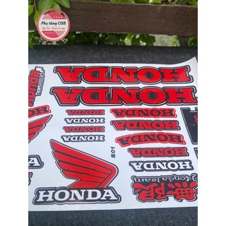 Bộ tem honda đỏ dán xe cub