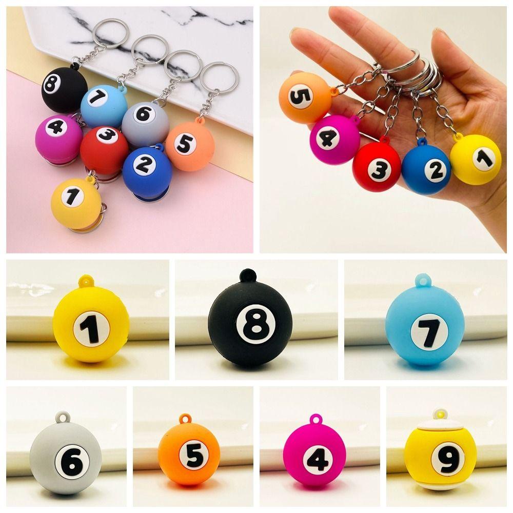 Bernardo Móc Khóa Tròn mini Bằng pvc Màu Trơn Số 1-9 Bida