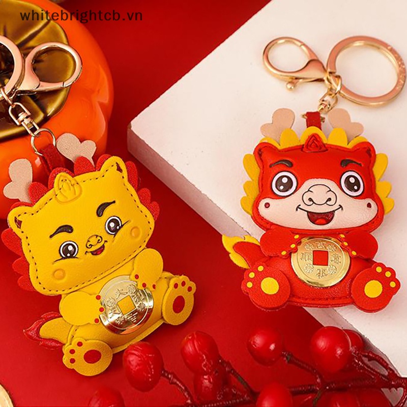 / / Cny Trang Trí 2024 / / Ốp Điện Thoại Da Đựng Tiền Xu May Mắn Hình Rồng Hoạt Hình Trung Hoa Đáng Yêu Bằng Đồng Làm Quà Tặng Xe Hơi