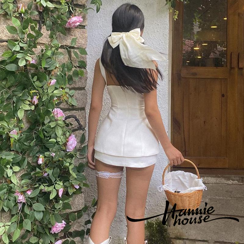 Đầm Hai Dây Thắt Nơ Phong Cách Pháp Ngọt Ngào Dành Cho Nữ