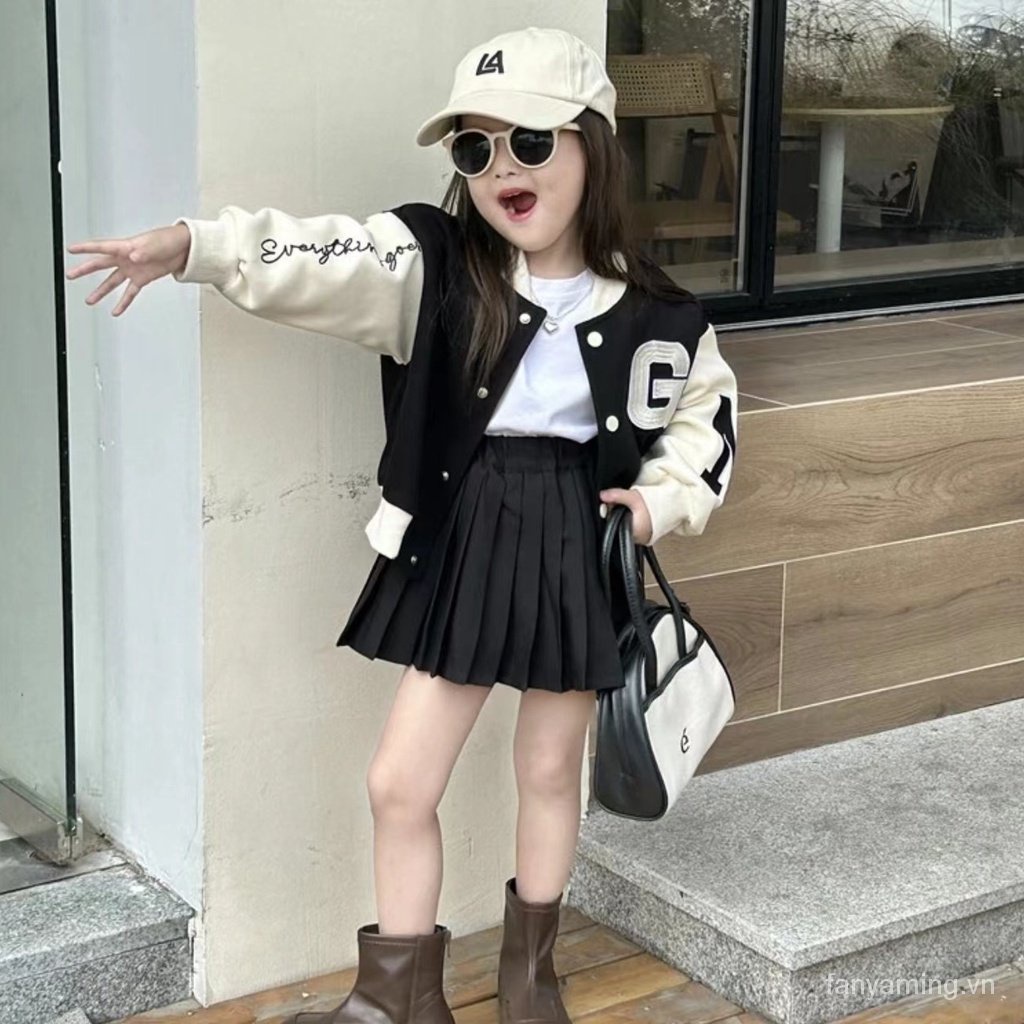 Áo Đồng Phục Bóng Chày Hai Mảnh Thời Trang Mùa Thu Hàn Quốc 2023 a95f Dành Cho Bé Gái