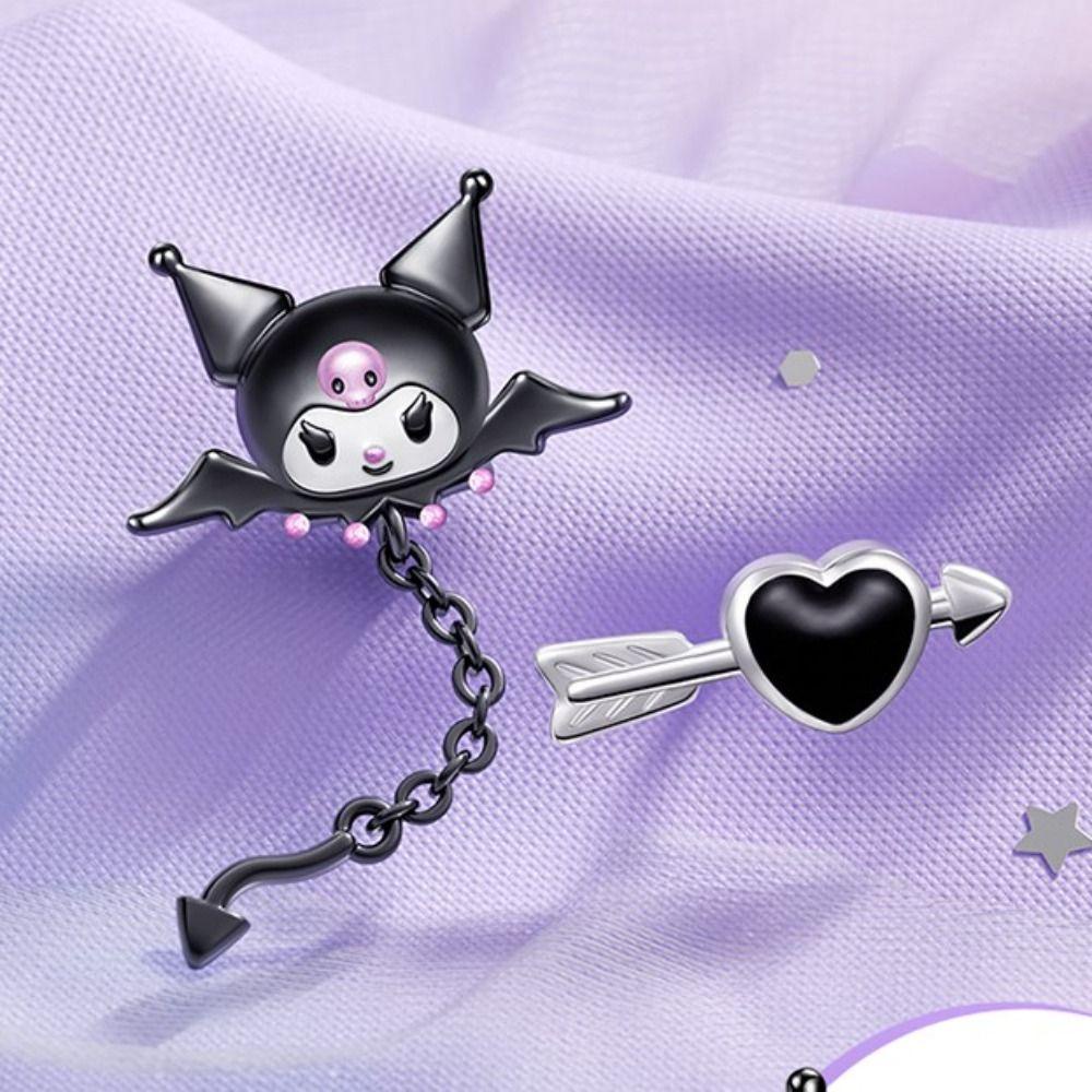 Bliss koakuma kuromi Khuyên Tai Xỏ Hình Trái Tim Nhỏ Xinh Ngọt Ngào Phong Cách gothic Cho Nữ