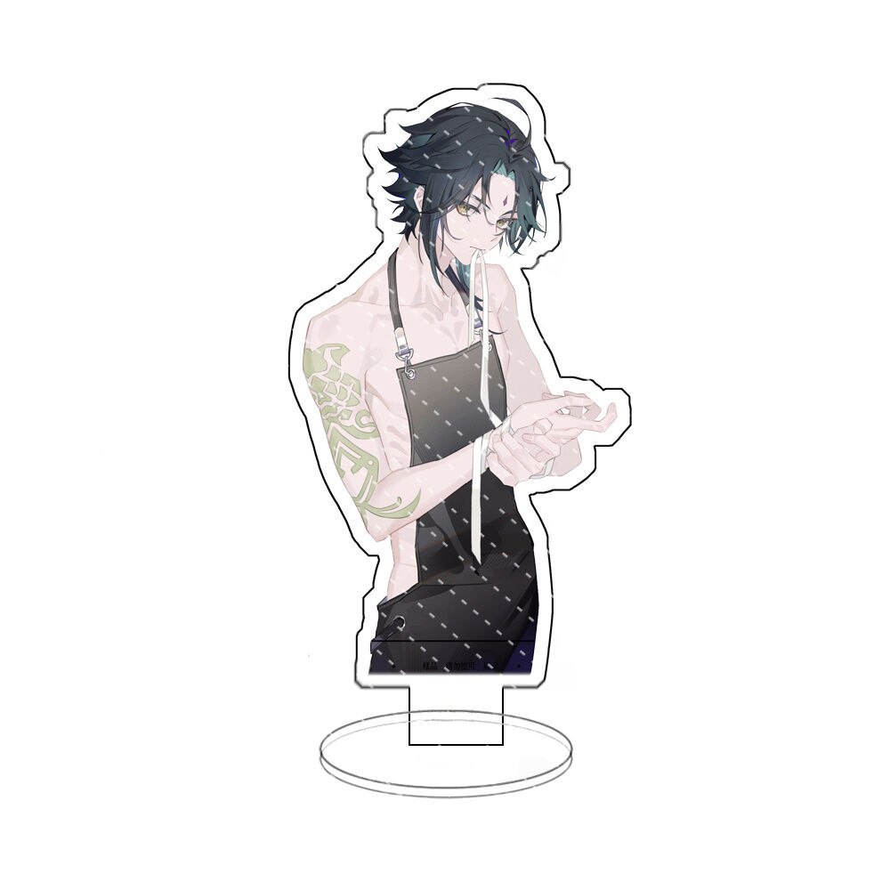 Mô hình Standee Diluc Zhongli Xiao Standing Anime Genshin Impact Cute phụ kiện trang trí dễ thương in hình 2 mặt rõ nét