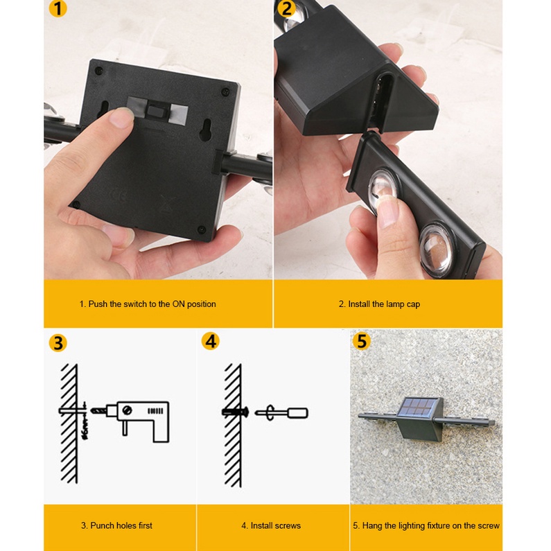 Đèn led 8 Bóng Sử Dụng Năng Lượng Mặt Trời 8h 800mah