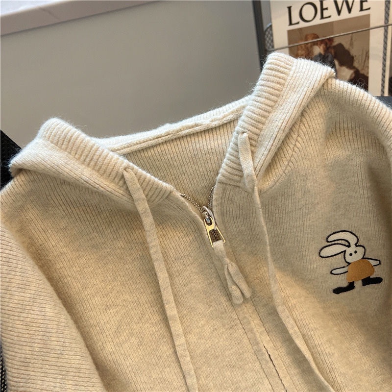 Áo Khoác sweater Có Mũ Trùm Dáng Rộng Dày Dặn Phong Cách retro Nhật Bản Thời Trang Thu Đông Cho Nữ