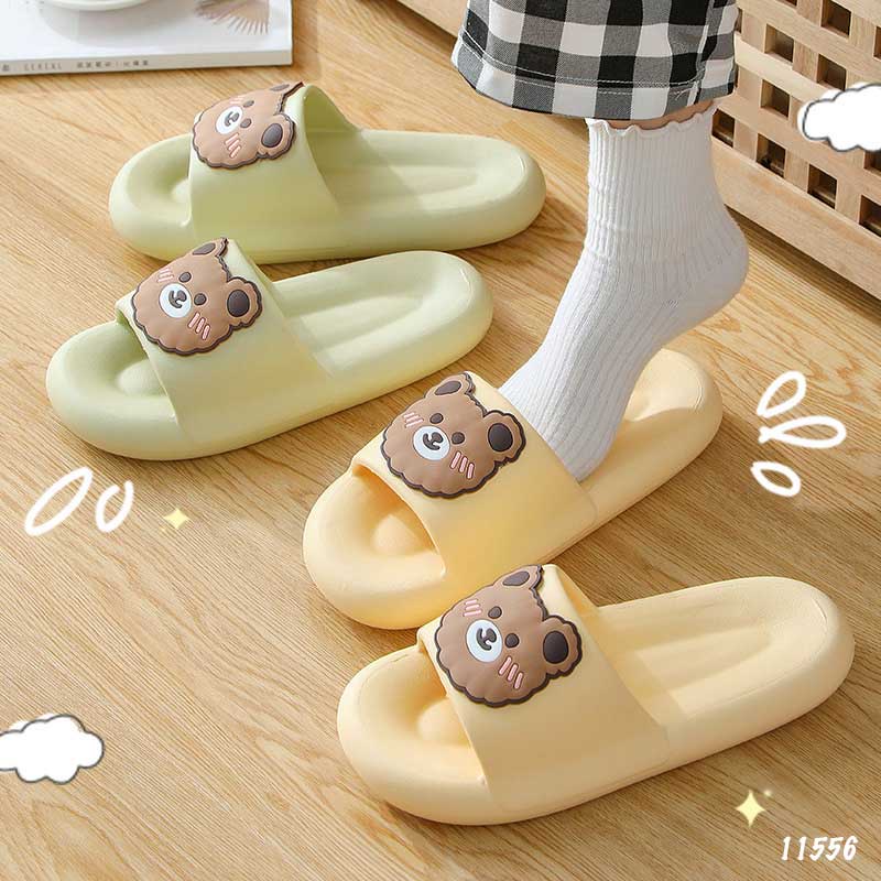 Dép Đế Mềm Nữ Đi Trong Nhà Siêu Nhẹ Êm Chân Hình Gấu