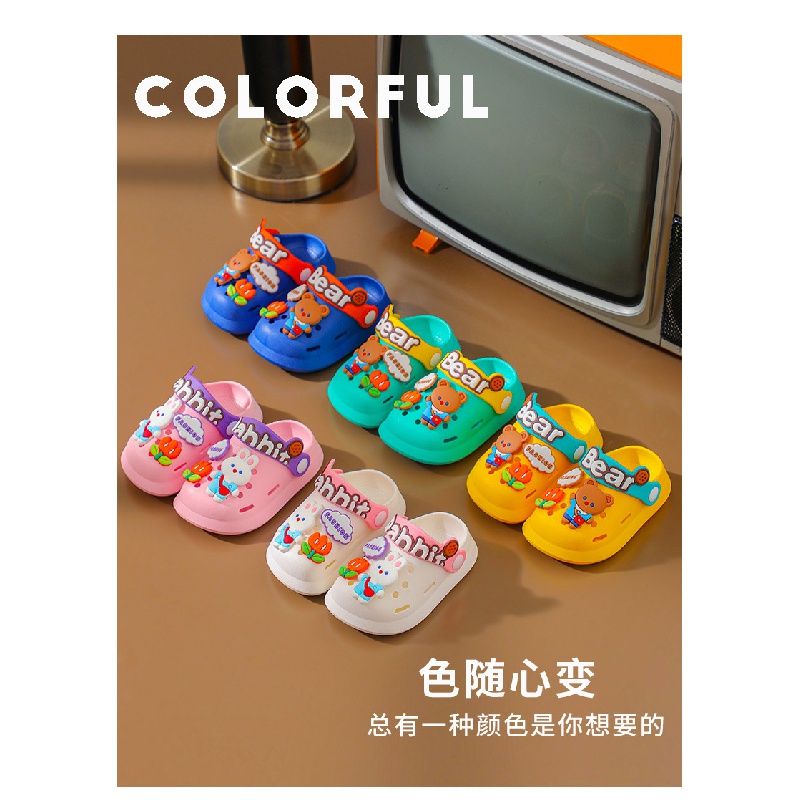 Giày Lỗ Chống Trượt Phong Cách Hoạt Hình Dễ Thương Mẫu 2023 Dành Cho Bé Trai Bé Gái 2-6 Tuổi