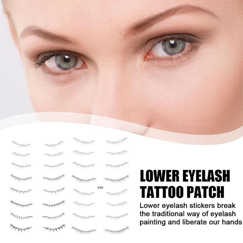 Hình Xăm Dán Lông Mi Giả Nhiều Kiểu Kháng Nước Tự Nhiên 3d Màu Đen