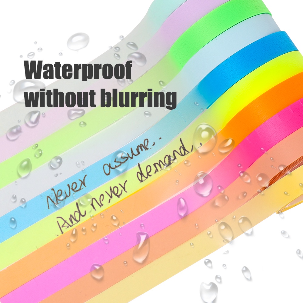 Set 5 Băng Keo Dạ Quang Trong Suốt Chống Nước Có Thể Tháo Gỡ Cho Học Sinh / Văn Phòng