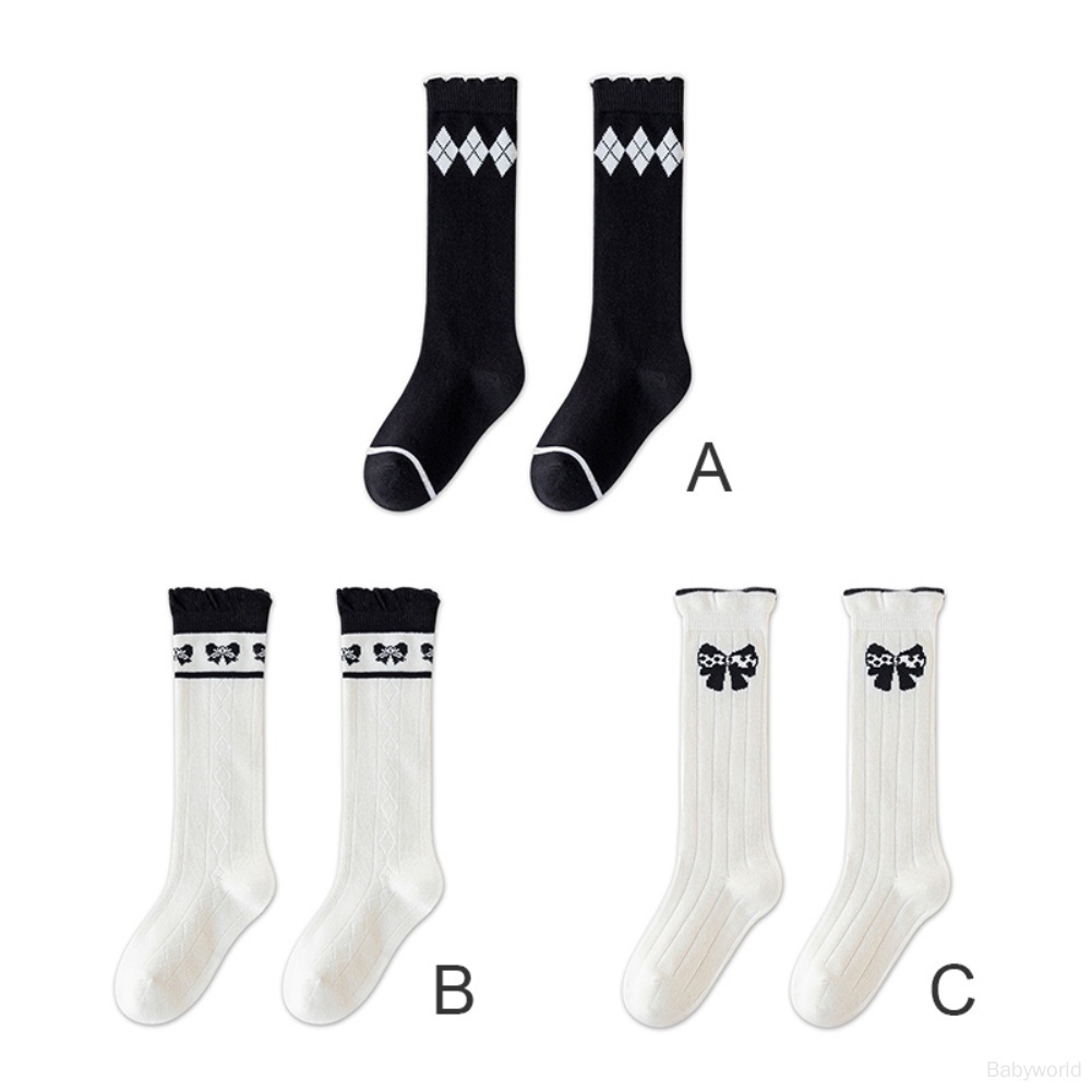 Vớ cotton Thoáng Khí Thấm Hút Mồ Hôi Đính Nơ Ngọt Ngào Cho Bé Gái