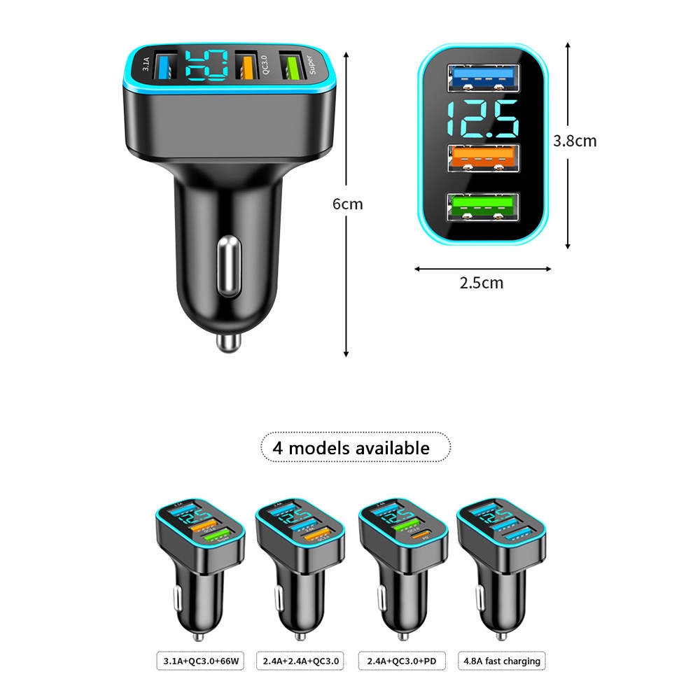 Tẩu Sạc Nhanh 66w pd 30w qc3.0 Cho iphone galaxy