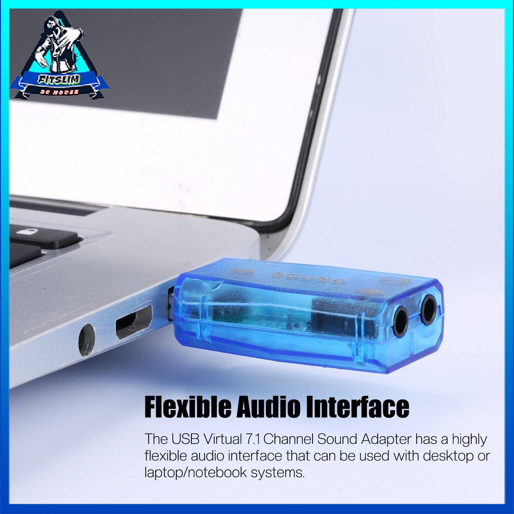 Audio Card 3D Portable Compact Usb 1.1 Mic 7.1 Laptop Speaker Adapter
