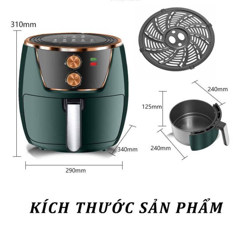 Nồi chiên không dầu KAW Chính Hãng thể tích 8L- Bảo hành 1 đổi 1 12 tháng.