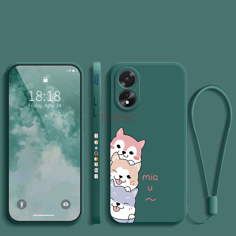 Ốp lưng OPPO A38 A18 Ốp Điện Thoại In Hình Chú Chó Đáng Yêu Cho oppo a38 a58 4g a78 4g a98 5g a78 5g a57 2022 a77s GG