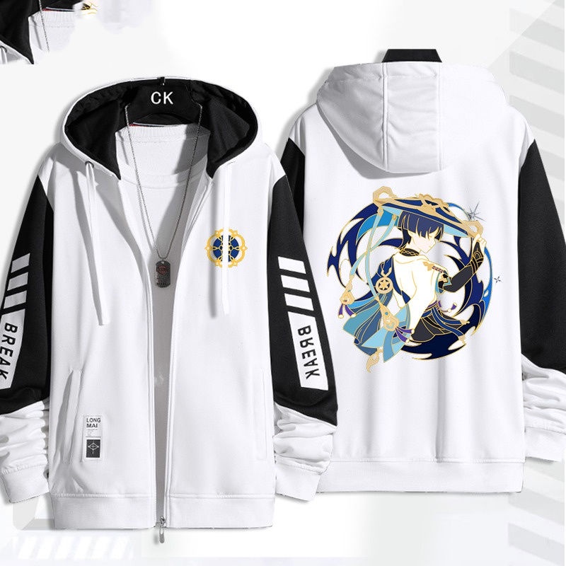 Áo Khoác In Họa Tiết Hoạt Hình anime Thu Đông Wander genshin Tác Động Sẹo Quan Sát fatui harbingers acgn Kuzushi Thời Trang