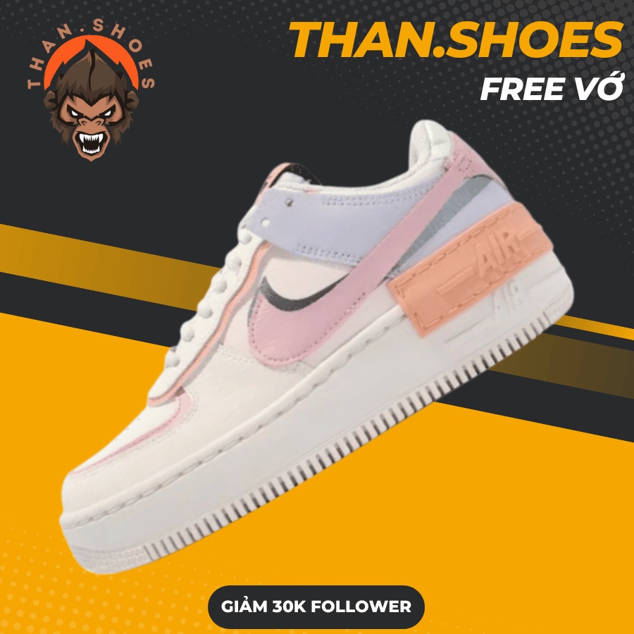 Giày AF1 Shadow SSail Pink Glaze. AF1 Shadow Trắng Móc Hồng Xanh - Than.Shoes
