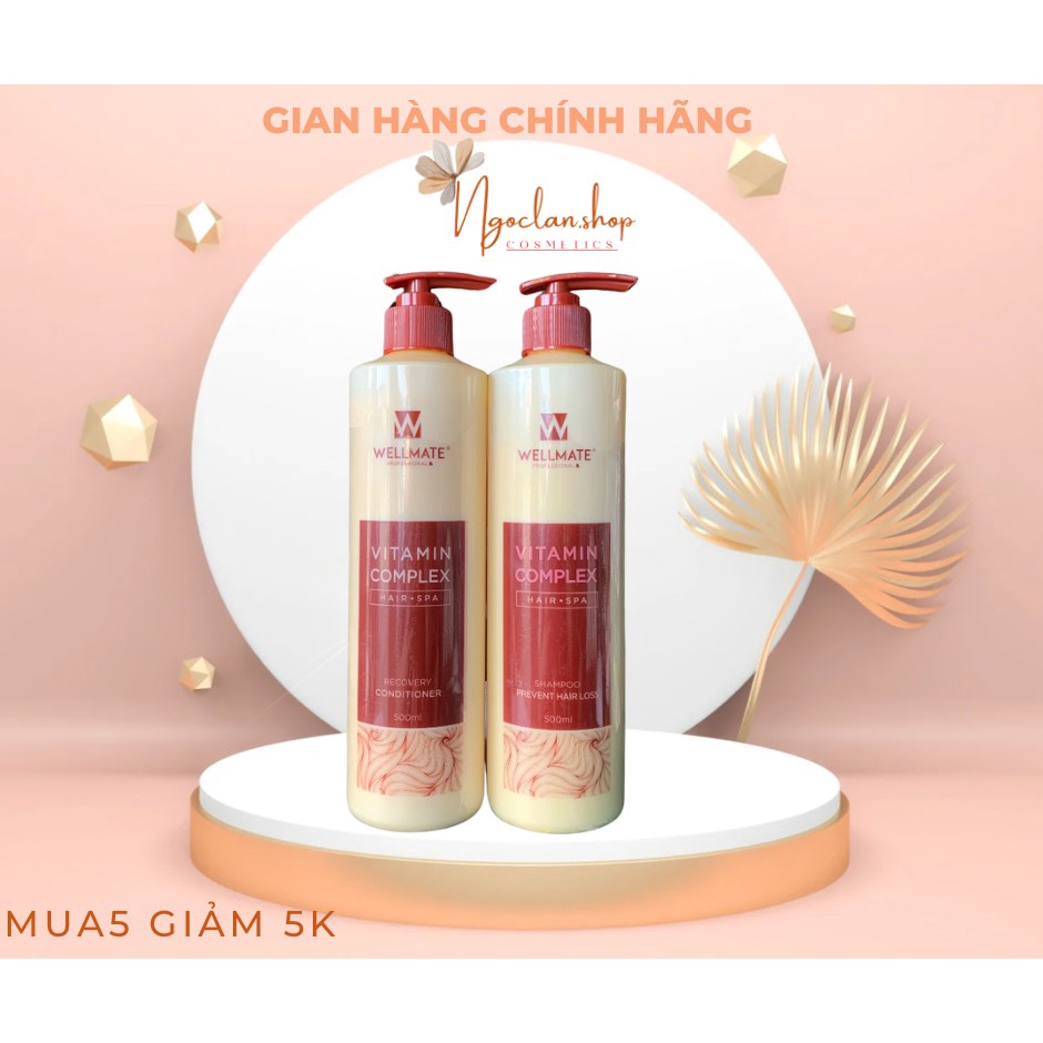 Combo dầu gội xả chống rụng, phục hồi WELLMATE 500ML odbo.store