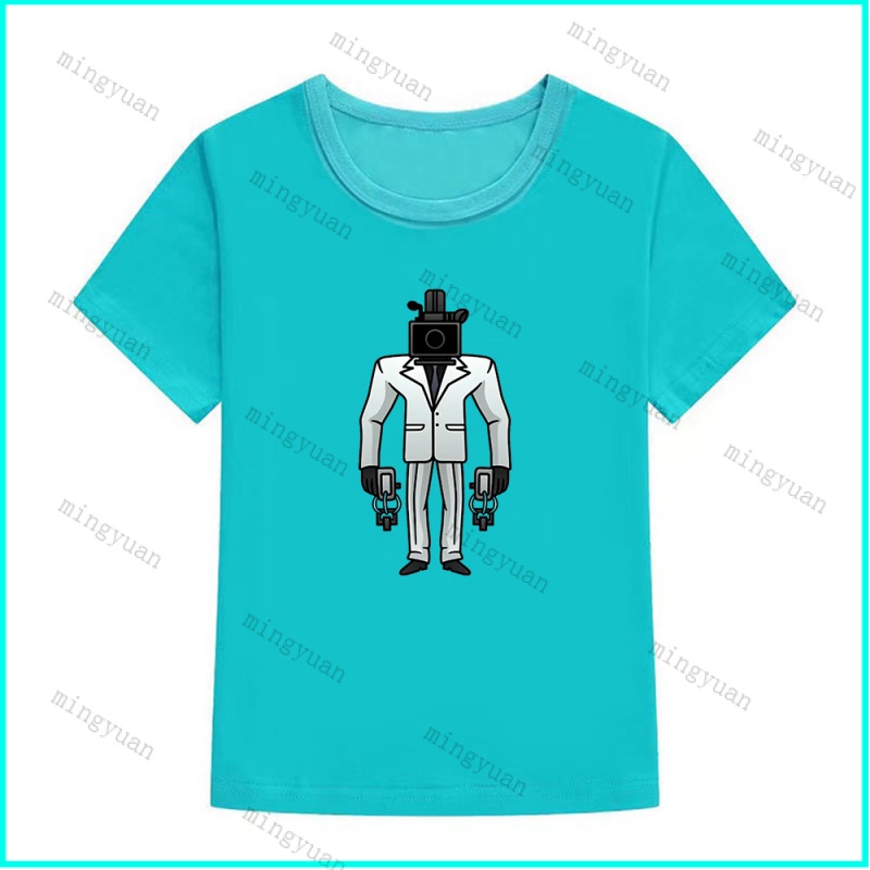 Áo Thun Tay Ngắn Dáng Rộng In Hình Mingyuan Cameraman Skibidi Toilet Cho Thanh Thiếu Niên