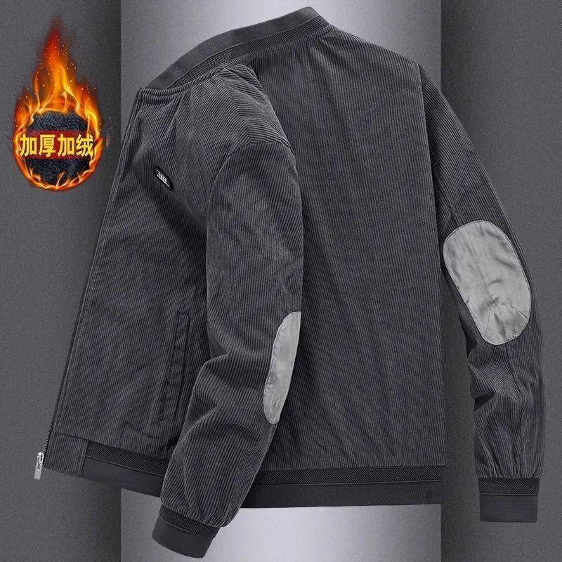 Áo Khoác Bóng Chày Lót Lông Cừu Dày Dáng Rộng Phong Cách retro Thu Đông Hợp Thời Trang Cho Nam