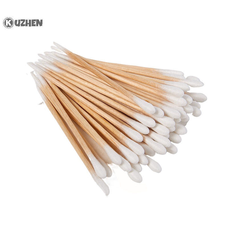 Kuzhen Set 50 Tăm Bông cotton Hai Đầu Dùng Để Vệ Sinh Tai / Mũi / Lỗ Tai Chăm Sóc Sức Khỏe Cho Nữ