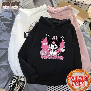 Áo hoodie bằng vải nhung dày thời trang thu đông cho người lớn tuổi