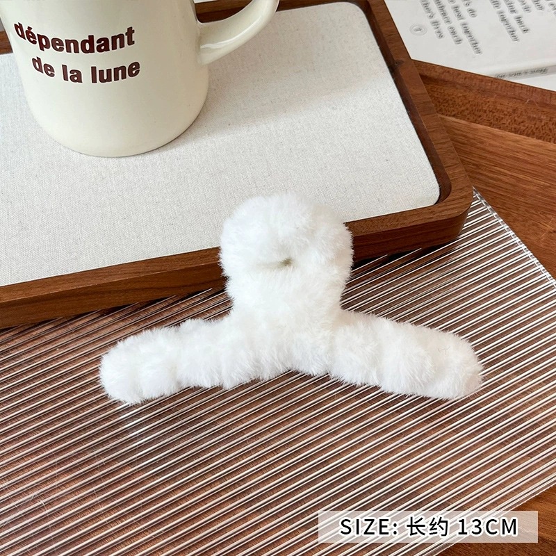 Kẹp Tóc Hình Cá Mập 13cm Phủ Lông Nhung Thời Trang Thu Đông