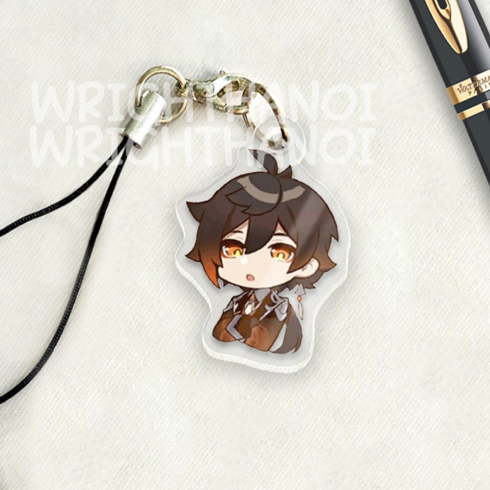 Móc treo điện thoại, dây đeo điện thoại, móc khóa acrylic Kazuha Genshin Impact anime chibi cute trang trí điện thoại