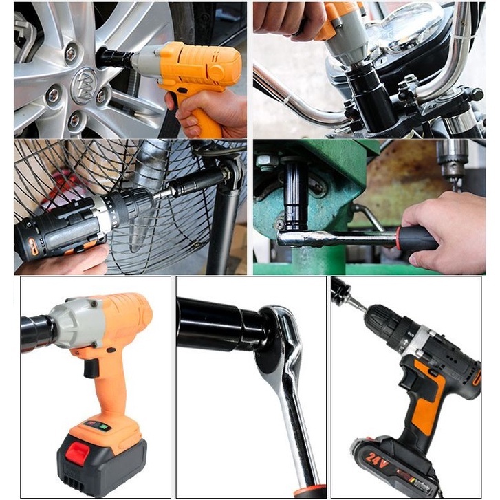 Bộ 10 đầu khẩu, đầu túyt Cao Cấp dùng cho máy siết bulong 1/2 -8-24mm