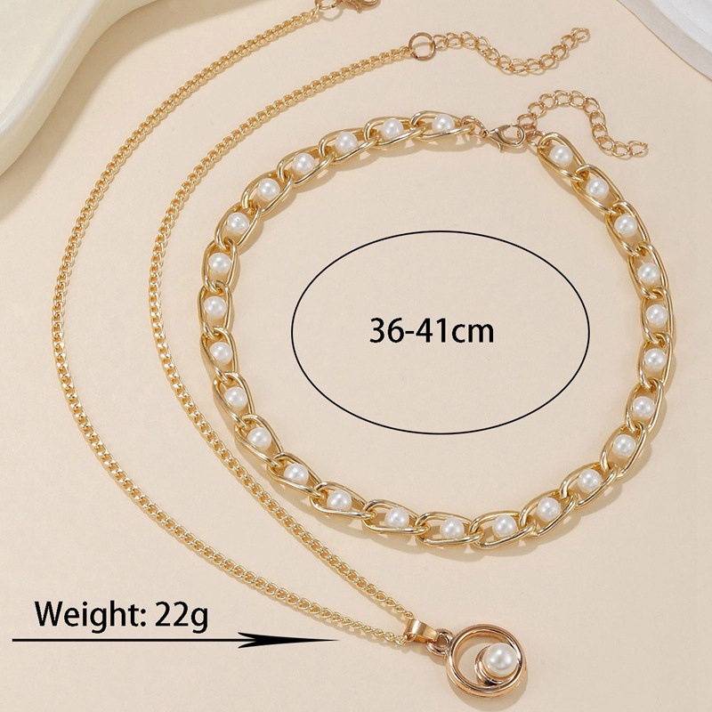 Bộ 2 Vòng cổ Kim Loại Mặt Lông Vũ Phong Cách Hip Hop Cho Nữ