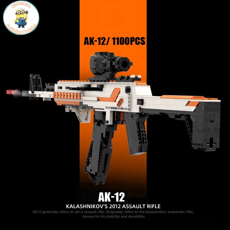 Thanh lí Đồ Chơi Lắp Ráp Kiểu , Free Fire Mô Hình Rifle AK12 ASSIMOV Và AK12 Black  Model.KV003 có tặng xe