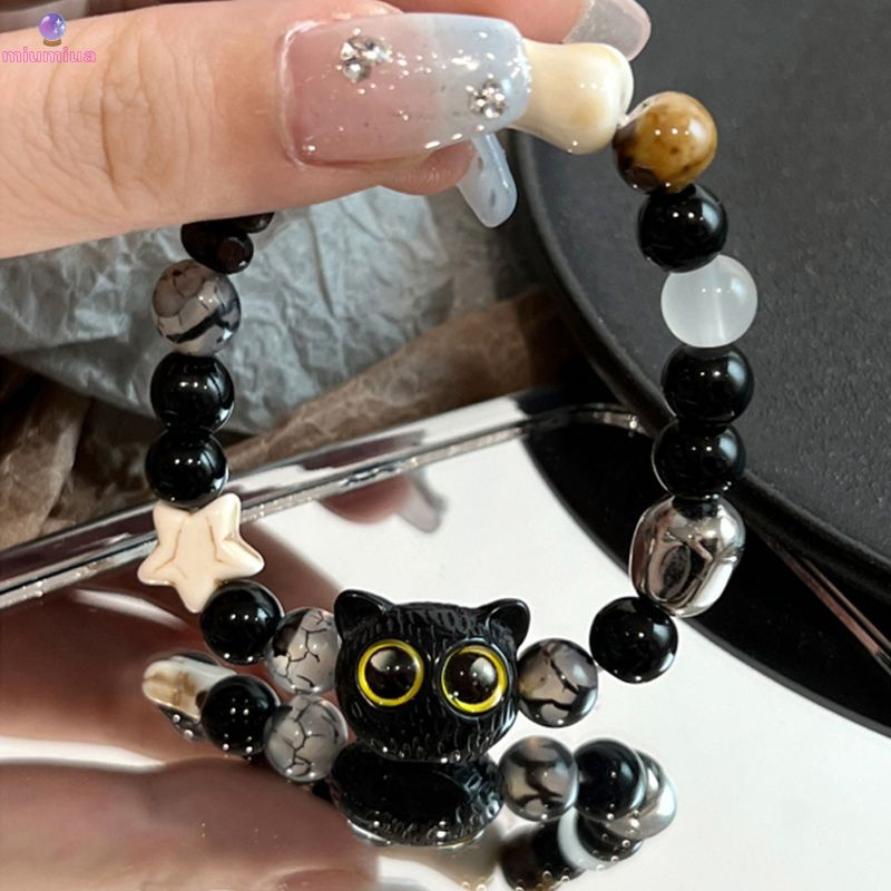 Miumiua🔮Vòng Tay Hình Mèo Đen Phong Cách Trung Hoa Thời Trang Mùa Hè 2023