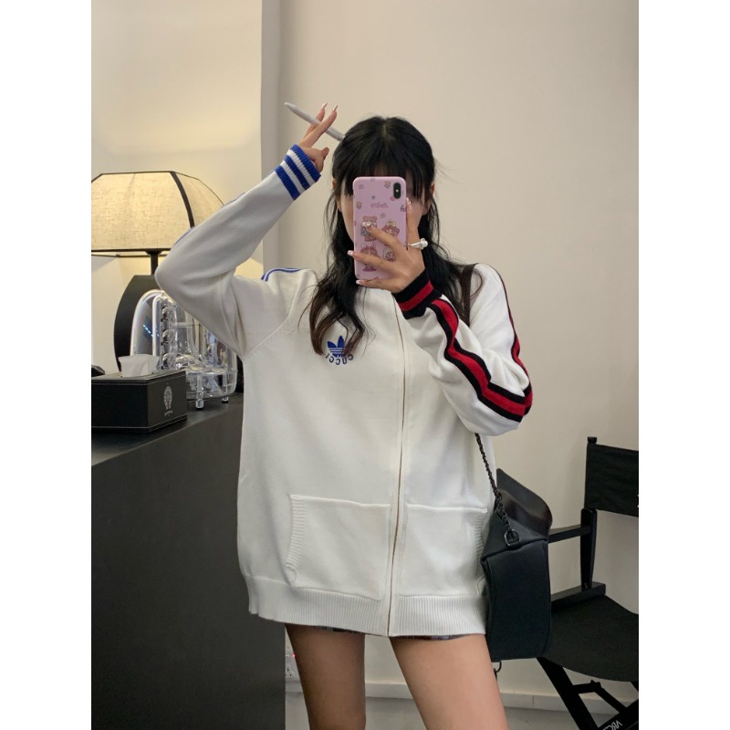 Áo Khoác sweater Dài Tay Phối Khóa Kéo Thời Trang Mùa Thu Mới 2023