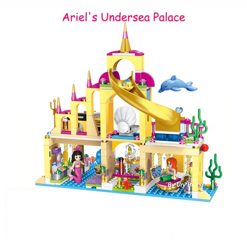 Lego Bạn Bè Tương Thích Công Chúa Frozen Elsa Lâu Đài Nàng Tiên Cá Ariel Xây Dựng Mô Hình Khối Cô Gái Đồ Chơi Trẻ