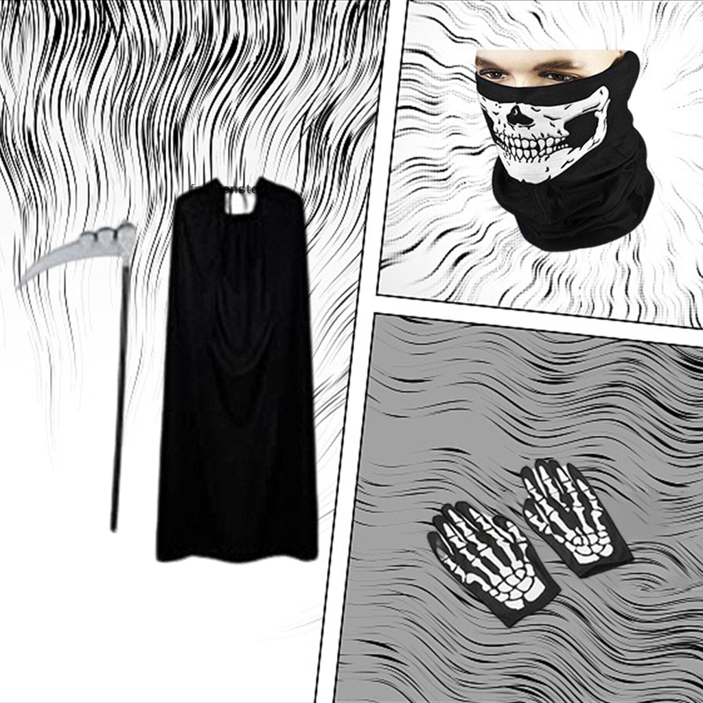 Fash Bộ Đồ Hóa Trang Thần Chết Áo Choàng Đen Cho Người Lớn Dịp halloween vvn
