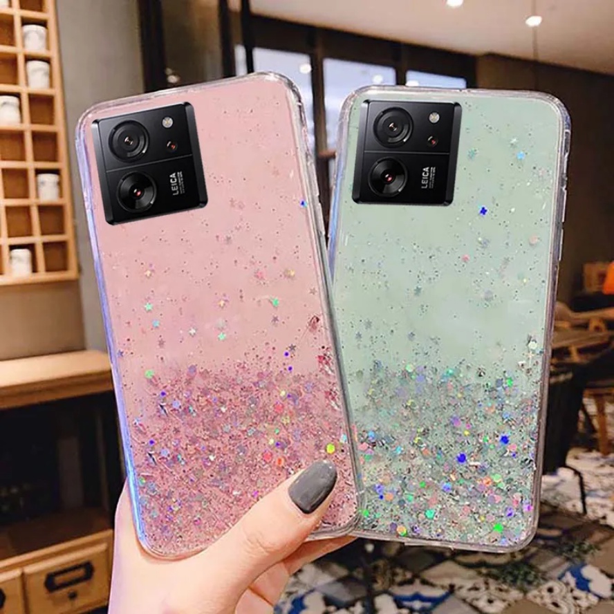 Ốp Điện Thoại tpu silicone Mềm Trong Suốt Đính Ngôi Sao Lấp Lánh Cho xiaomi 13t pro 2023 5g xiaomi13t xiomi mi 13 t 13tpro 5g