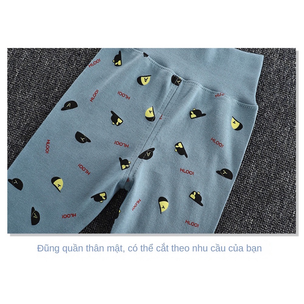 Bộ Đồ Ngủ Vải cotton Lưng Cao Thời Trang Xuân Thu Cho Bé