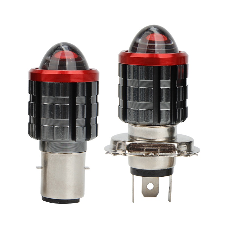 Đèn pha led xe máy bi cầu bóng led xe máy H4 H6 BA20D Hai Màu thay thế dùng cho xe moto chuyên dụng yk