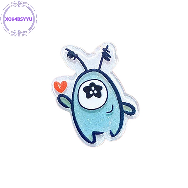 Set 1 / 10 Kẹp Tóc Bằng acrylic Xo94Bsyu Họa Tiết Hoạt Hình spongebob Dễ Thương Cho Bé Gái vn