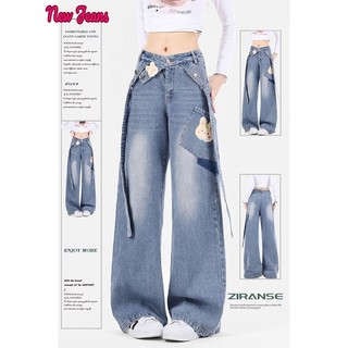 Prowow quần ống rộng quần jean nữ INS Cổ điển Thể thao Minimalist WNK2300M3U 41Z231011
