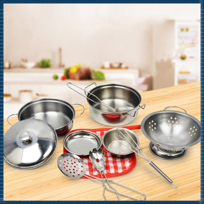 1 Bộ Đồ Chơi Nấu Ăn Cho Bé Bằng Thép Không Gỉ